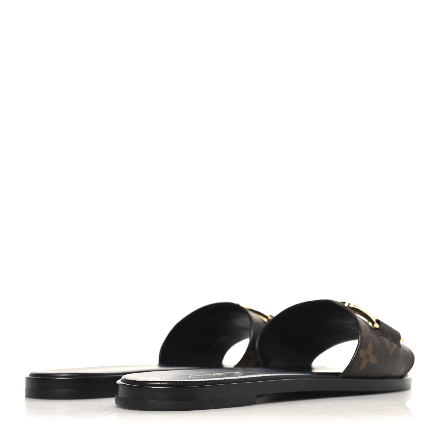 Louis Vuitton Patent Monogram Lock It Flat Mules 37 1855884