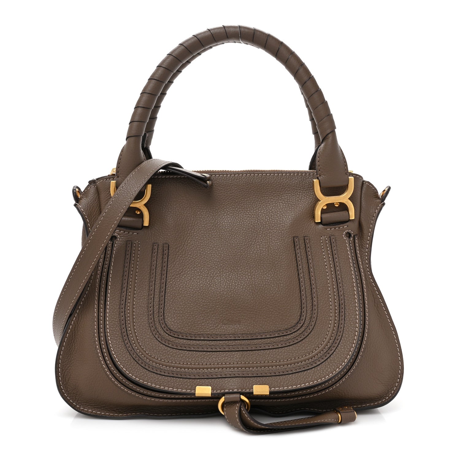 Chloe Calfskin Medium Marcie Satchel Army Green 1 of 9