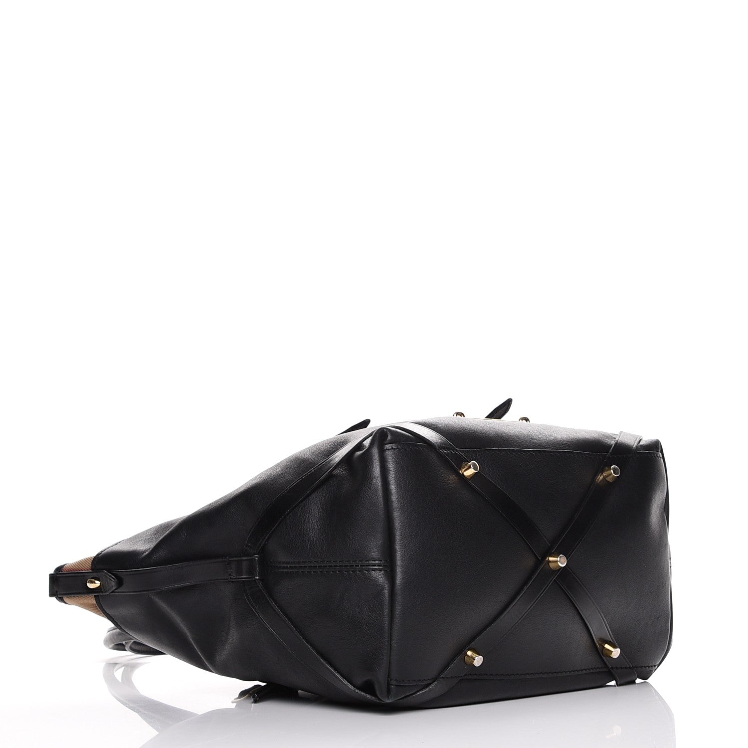 Burberry Calfskin House Check Small Salisbury Tote Black 4 of 19