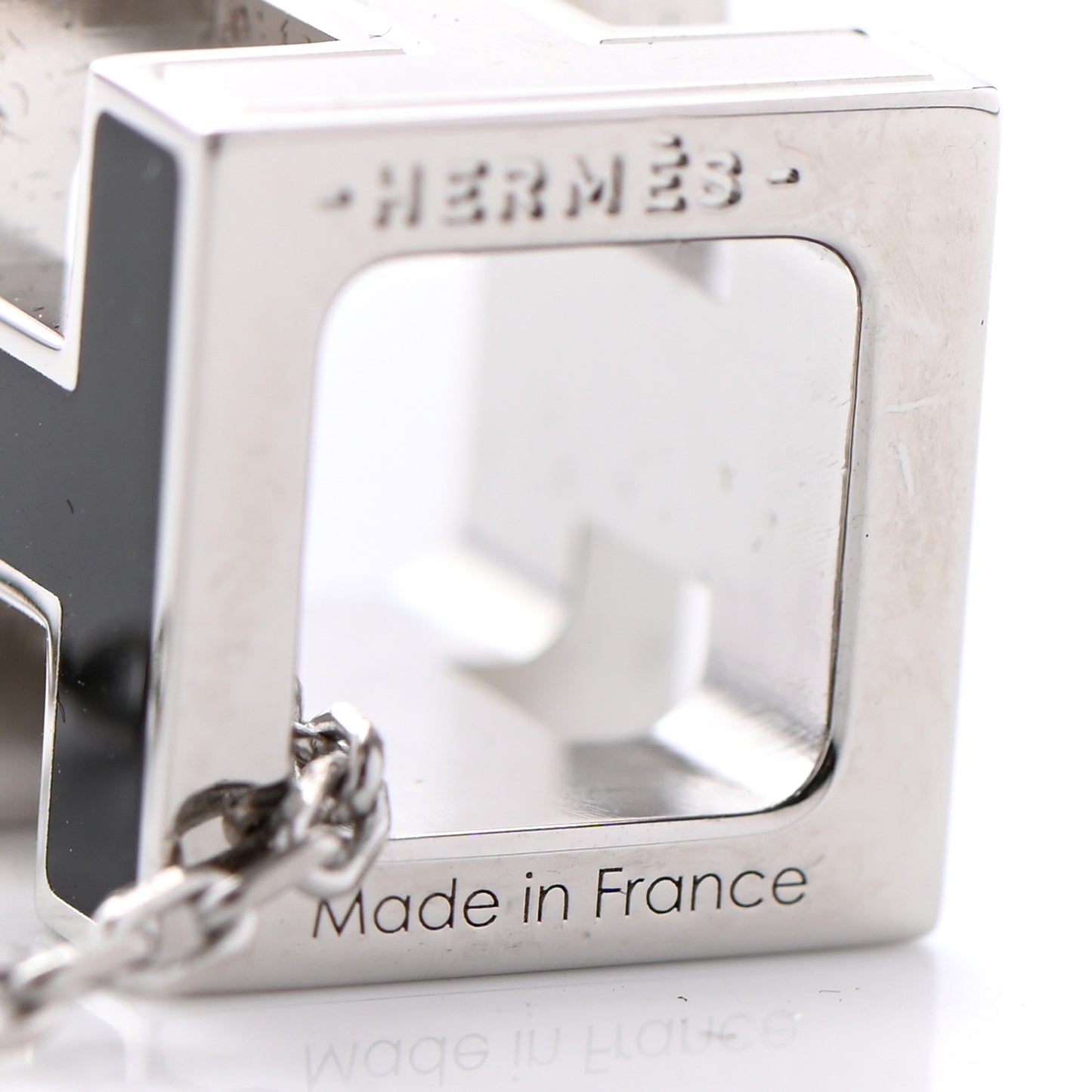 Lacquered Palladium Cage d'H Pendant Necklace Black