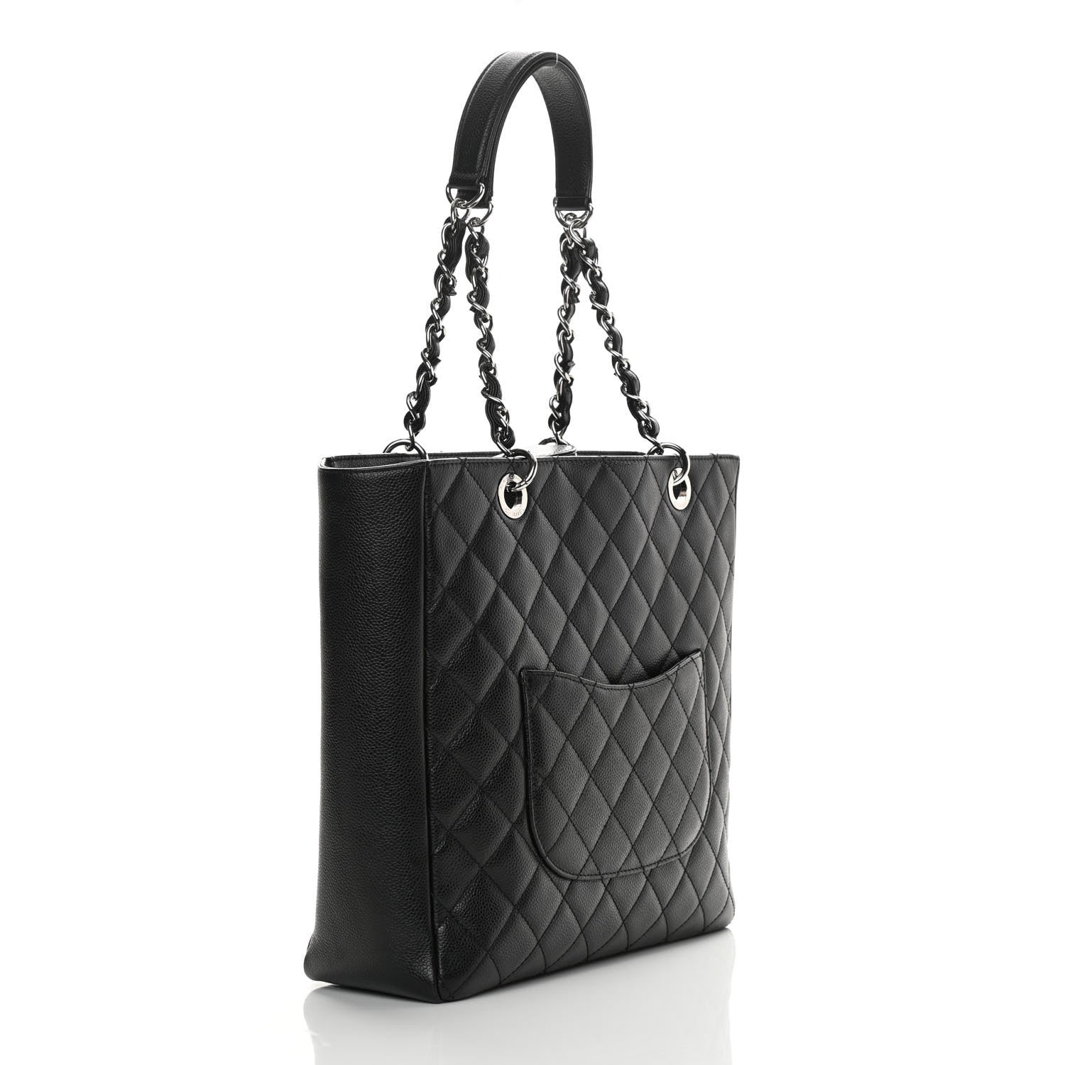 Chanel Caviar Quilted Vertical Grand Shopping Tote GST Black 3 of 12