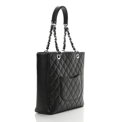 Chanel Caviar Quilted Vertical Grand Shopping Tote GST Black 3 of 12