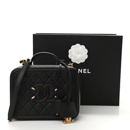 Chanel Caviar Quilted Medium CC Filigree Vanity Case Black 11 of 11