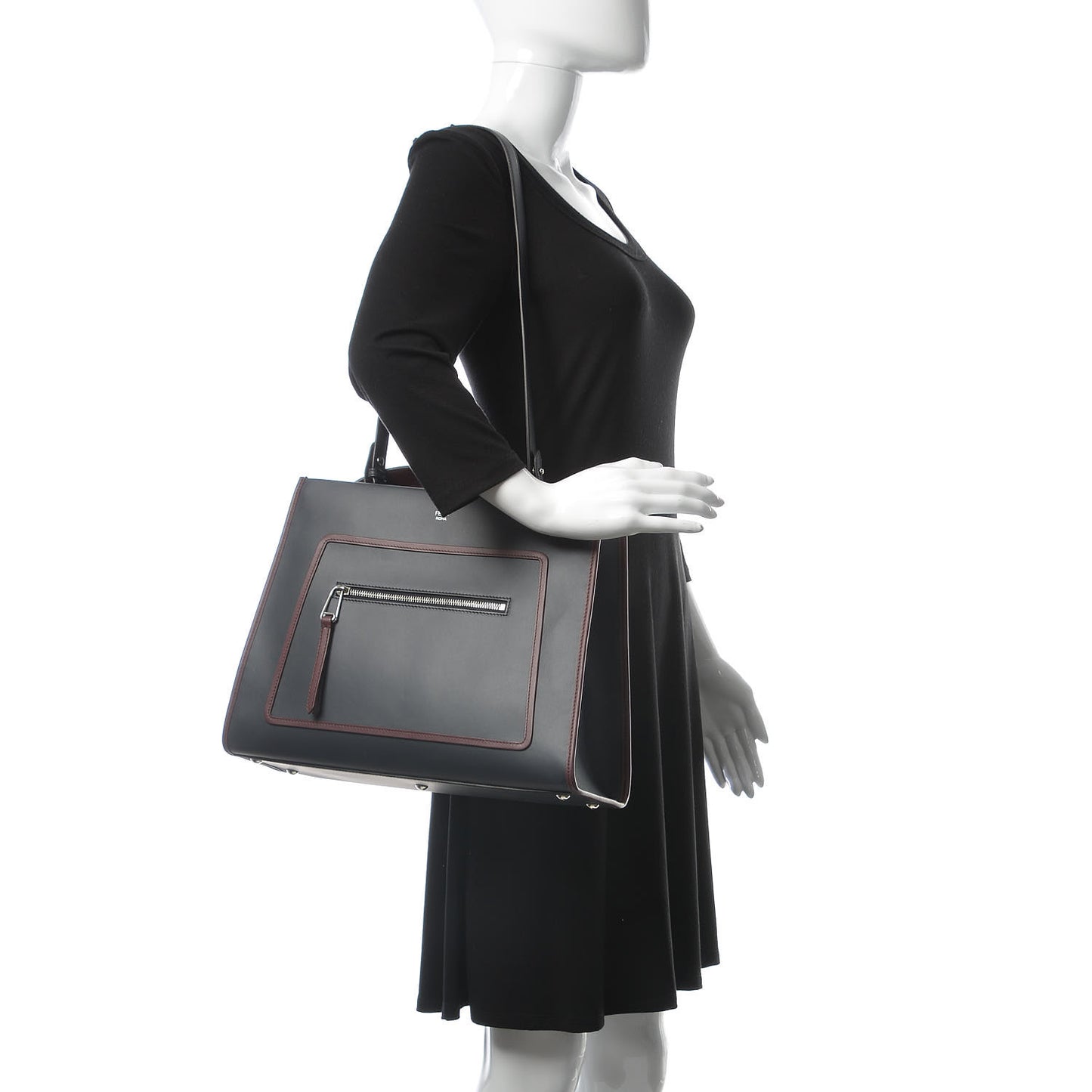 Vitello Century Opaco F is Fendi Bi-Color Regular Runaway Satchel Blue Notte Bordeaux