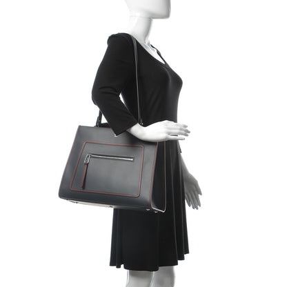Fendi Vitello Century Opaco F is Fendi Bi-Color Regular Runaway Satchel Blue Notte Bordeaux 2 of 8