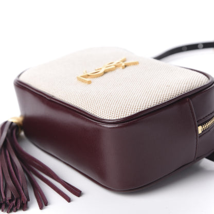 Saint Laurent Calfskin Canvas Monogram Lou Belt Bag Natural Dark Legion Red 7 of 10