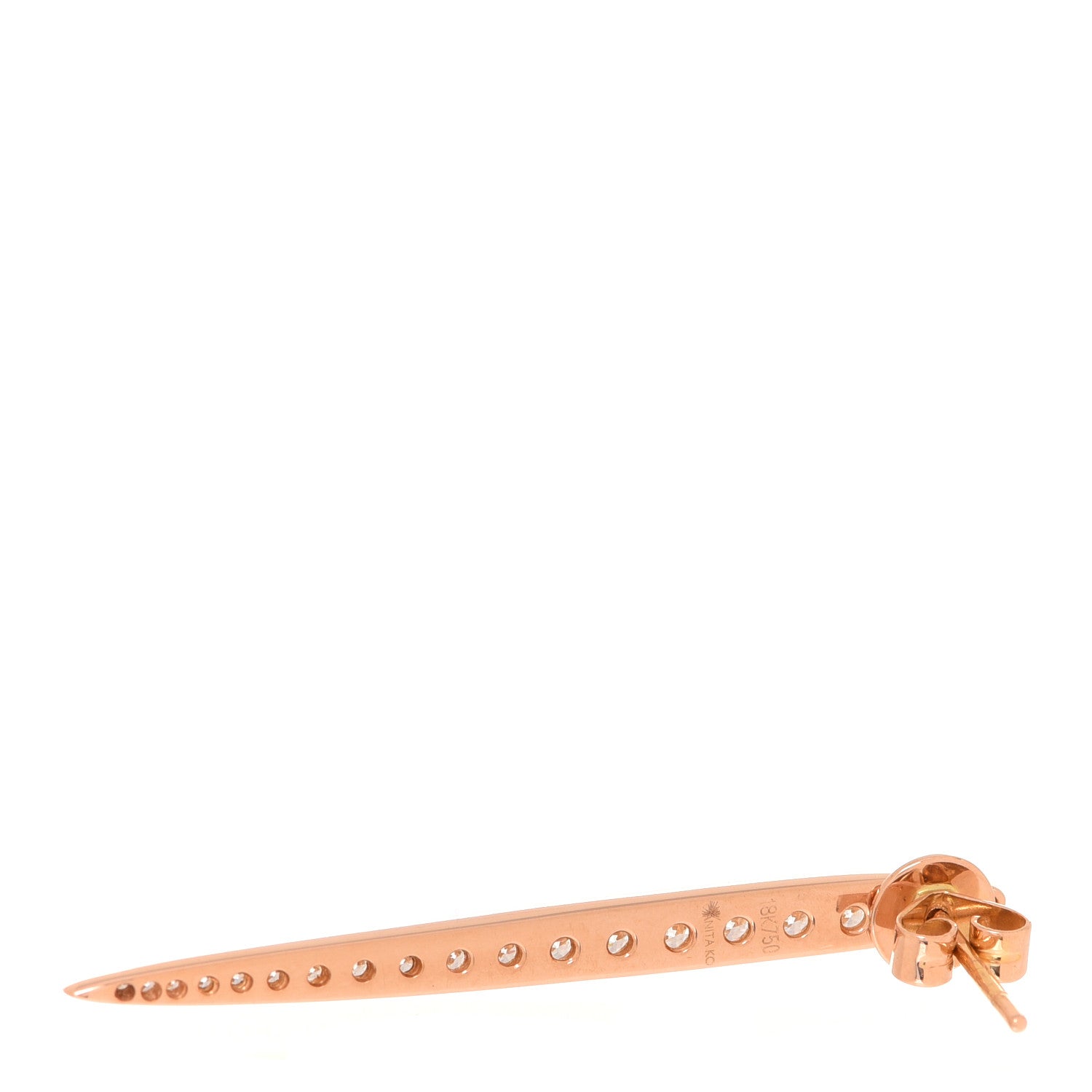 Anita Ko 18K Rose Gold Diamond Spear Earrings 4 of 4