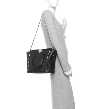 Valentino Garavani Vitello Rockstud Double Handle Tote Black 2 of 10