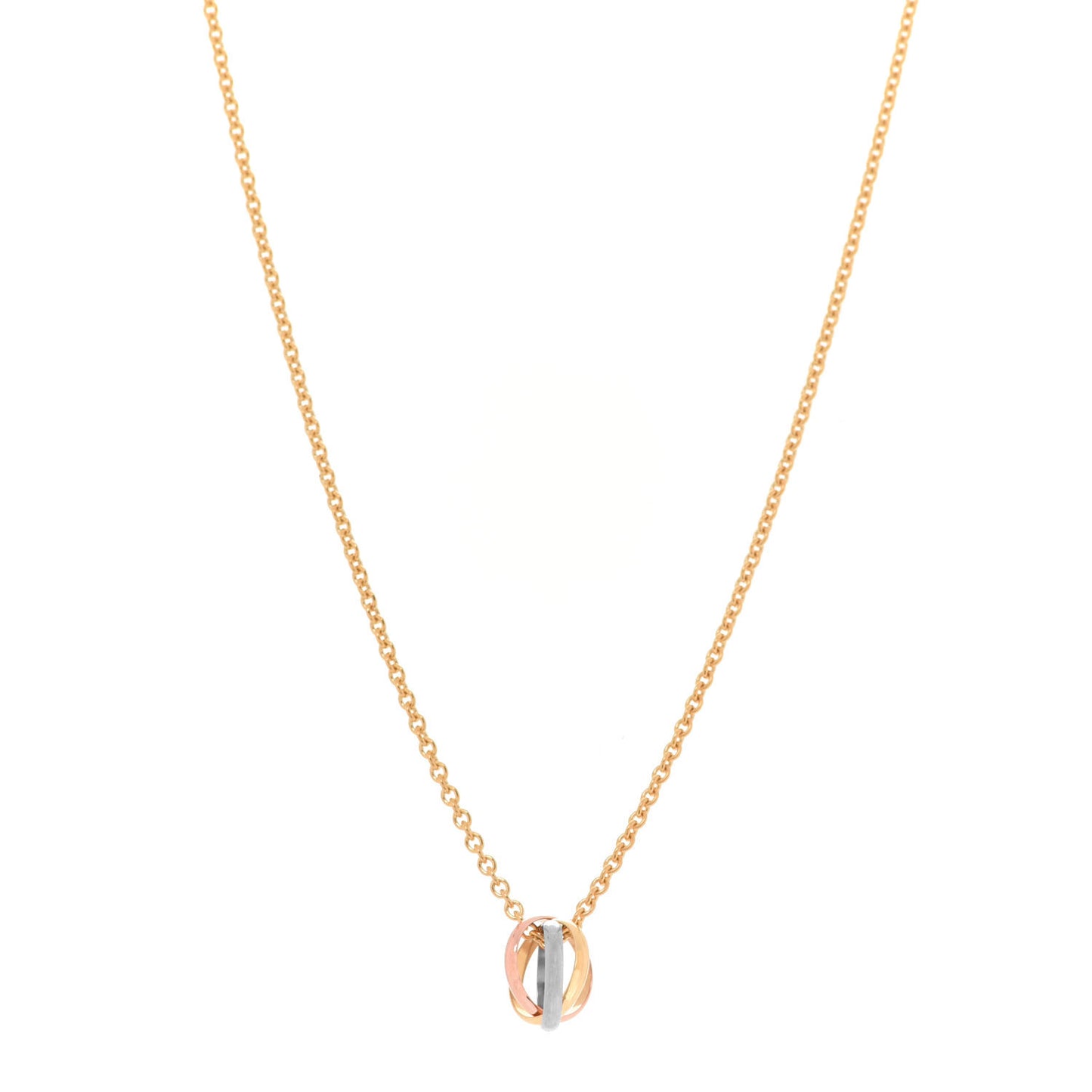 18K Pink Yellow White Gold Baby Trinity Pendant Necklace