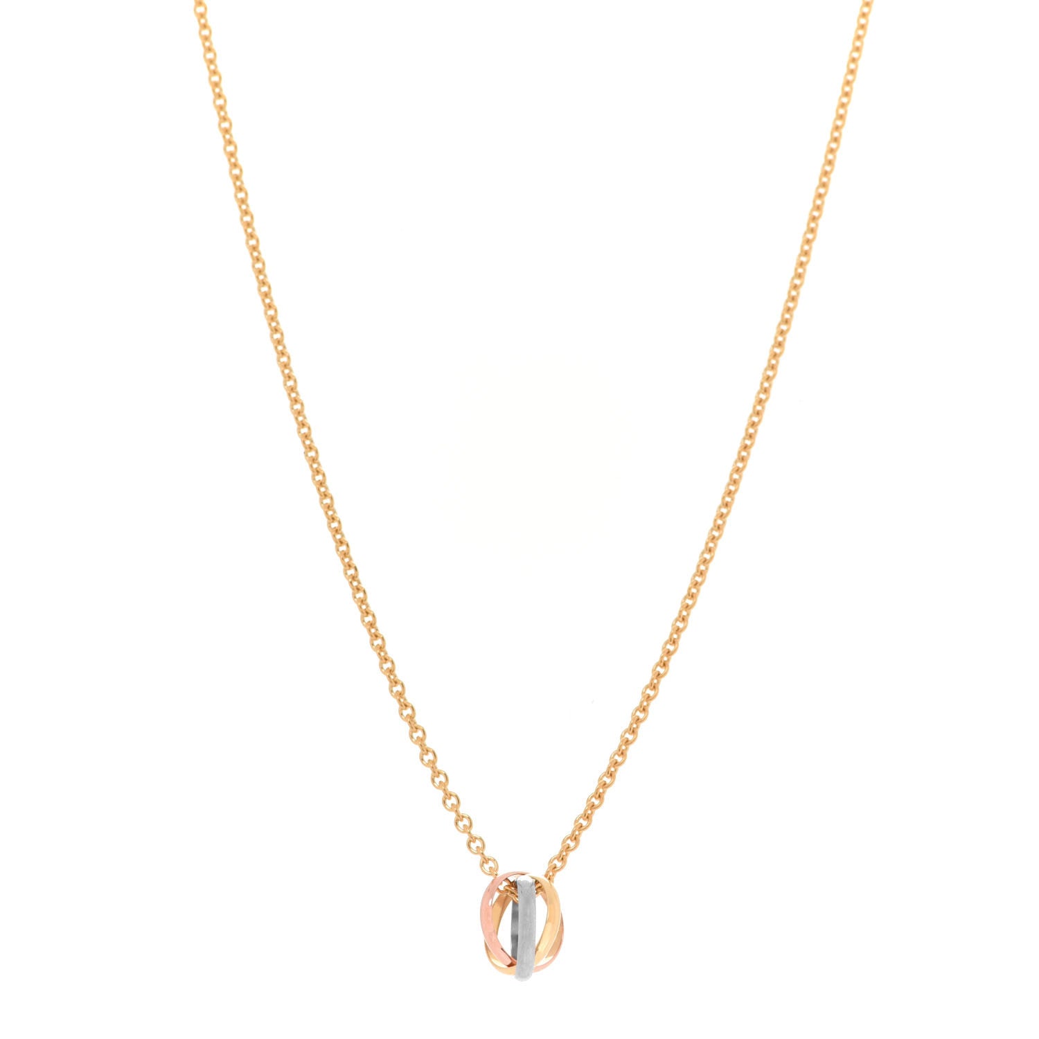 Cartier 18K Pink Yellow White Gold Baby Trinity Pendant Necklace 1 of 5