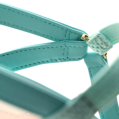 Fendi Organza Sequin Paillettes Colibri Lite 85mm Slingback Pumps 38.5 Nudo Blue Tiffany Blue 14 of 15