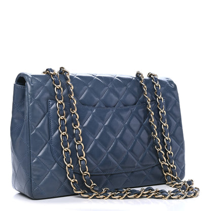 Chanel Lambskin Quilted Jumbo Single Flap Light Blue 2 of 5