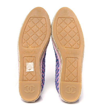 Chanel Tweed CC Espadrilles 39 Blue Pink 5 of 8