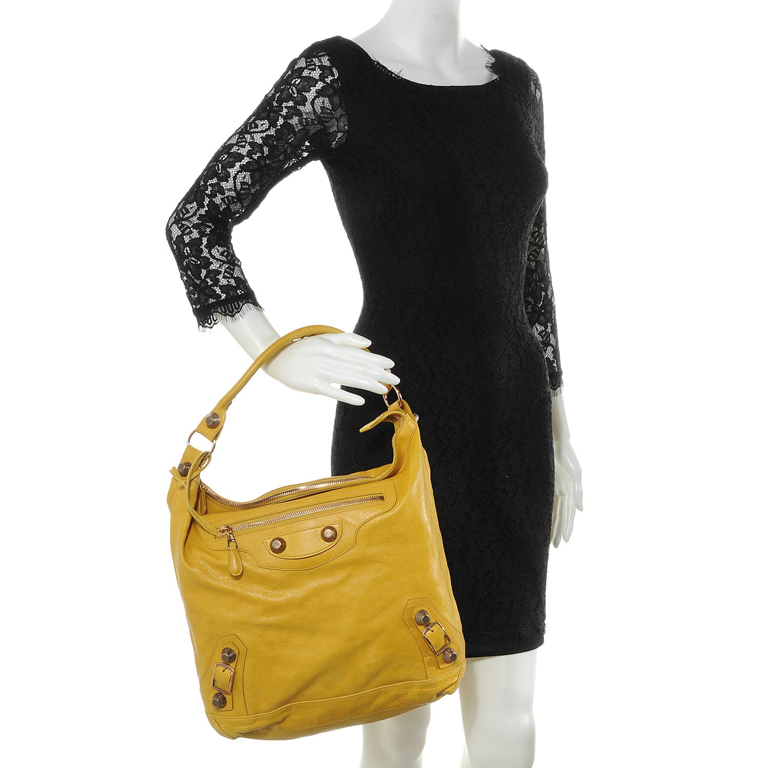 Balenciaga Agneau Giant 21 Rose Gold Hardware Day Hobo Moutarde 2 of 10