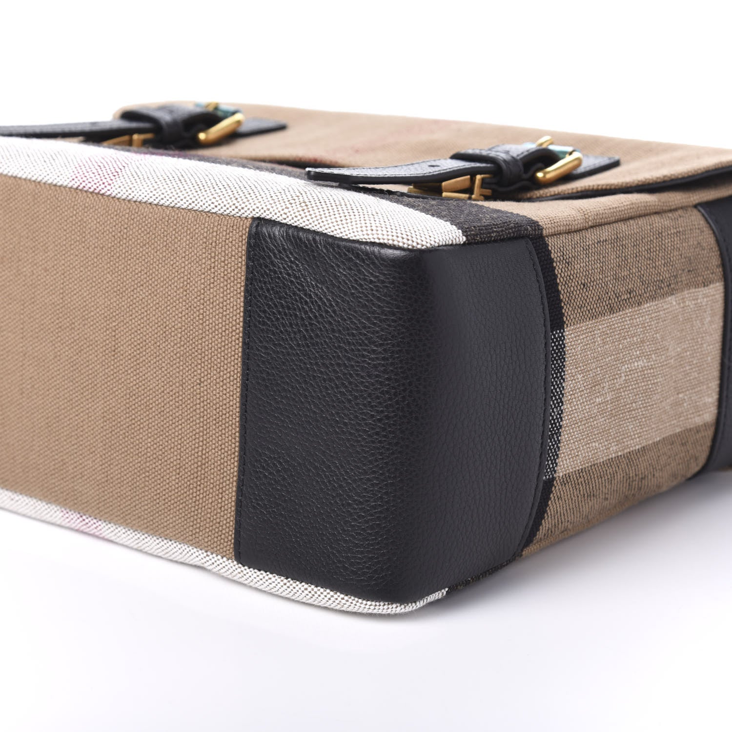 Burberry Canvas Mega Check Large Baildon Messenger Bag Black 7 of 9