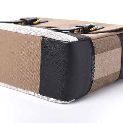 Burberry Canvas Mega Check Large Baildon Messenger Bag Black 7 of 9