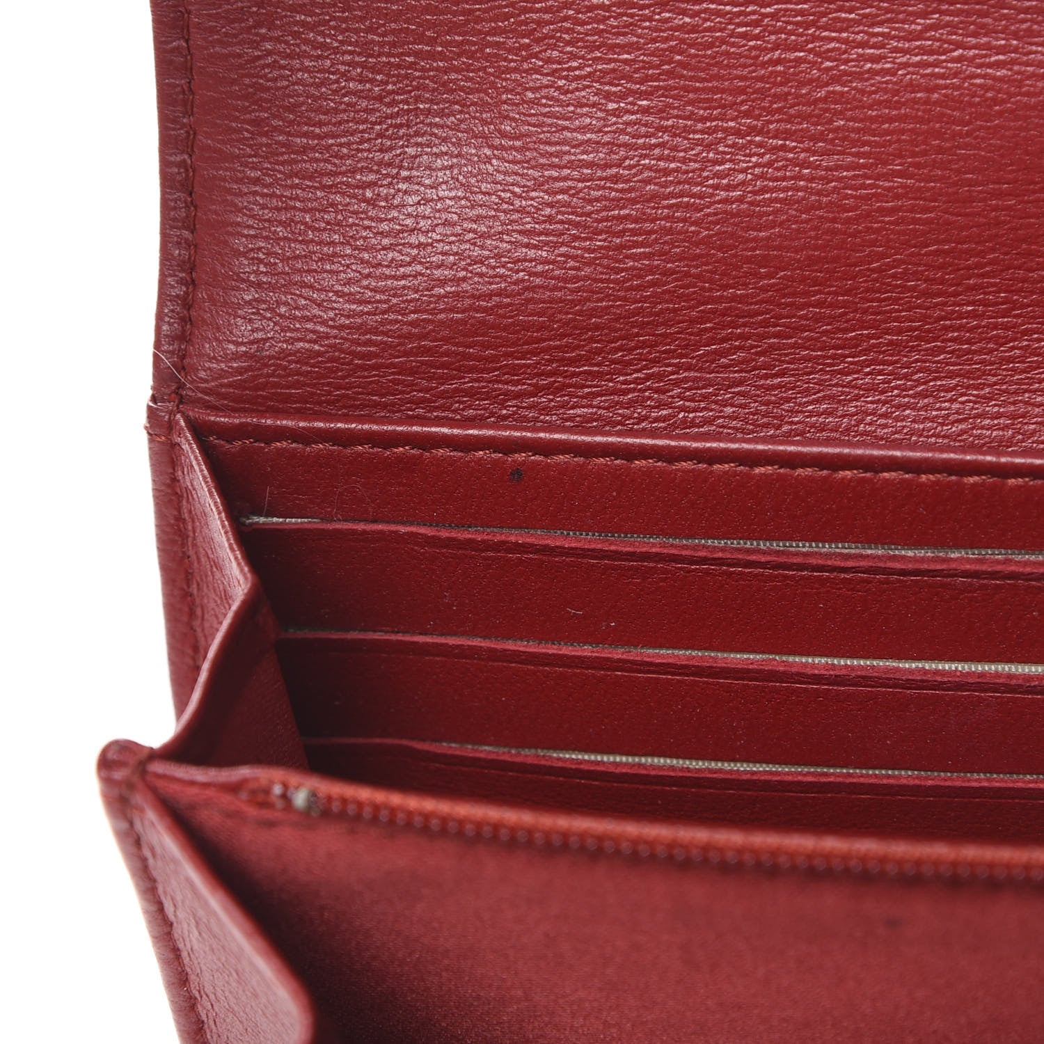 Chanel Lambskin Camellia Embossed Flap Wallet Red 8 of 17