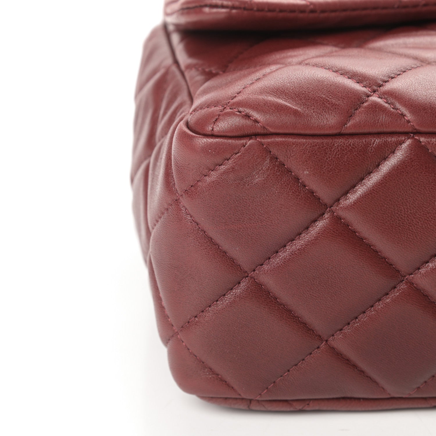 Chanel Lambskin Quilted Jumbo Single Flap Dark Red 11 of 12