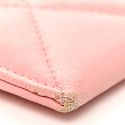 Chanel Lambskin Quilted Chanel 19 Card Holder Light Pink 10 of 13