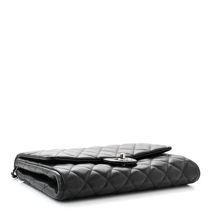 Chanel Lambskin Quilted Clutch With Chain Flap Black 4 of 11