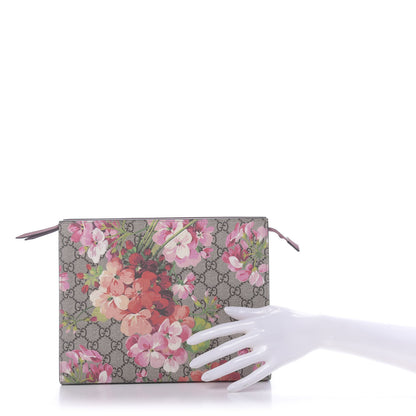 Gucci GG Supreme Monogram Blooms Large Cosmetic Case Beige Multicolor Dry Rose 2 of 9