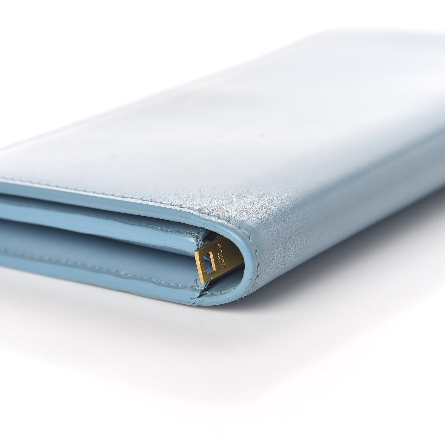 Saint Laurent Calfskin Classic Large Marquage Flap Wallet Blue 11 of 16