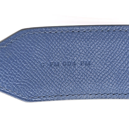 Hermes Epsom 40mm Tressage Shoulder Strap Bleu Brighton Capucine Bleu Saphir 4 of 5