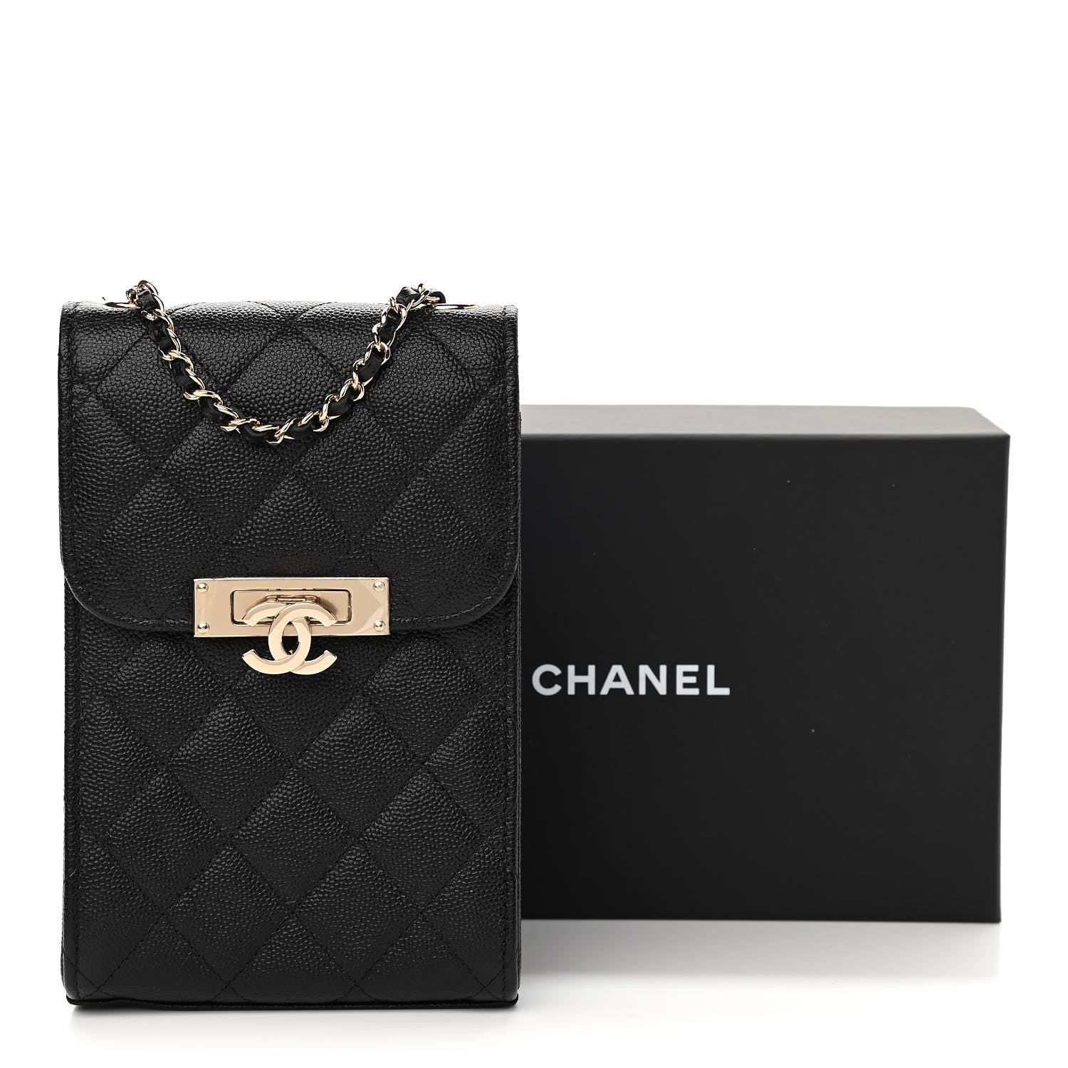 Chanel Caviar Quilted Golden Class Phone Holder Black 12 of 12