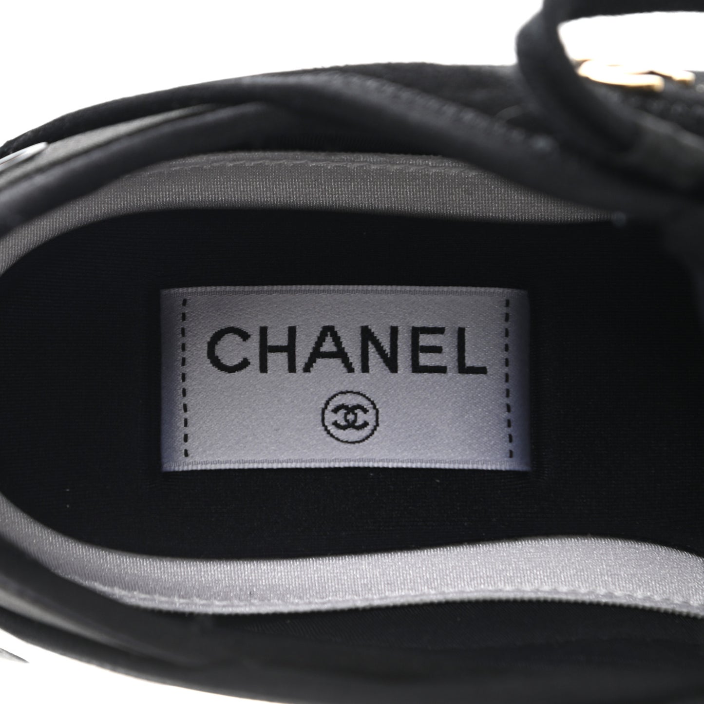 Velvet Calfskin Mixed Fibers CC Sneakers 37 Black