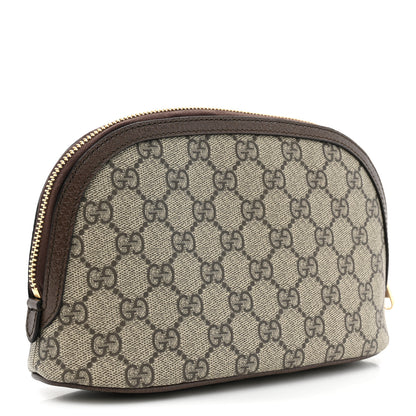 Gucci GG Supreme Monogram Textured Calfskin Web Large Ophidia Cosmetic Case Beige Ebony New Acero 3 of 10