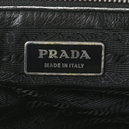 Prada Royal Calf Easy Foldover Pushlock Satchel Black 6 of 12