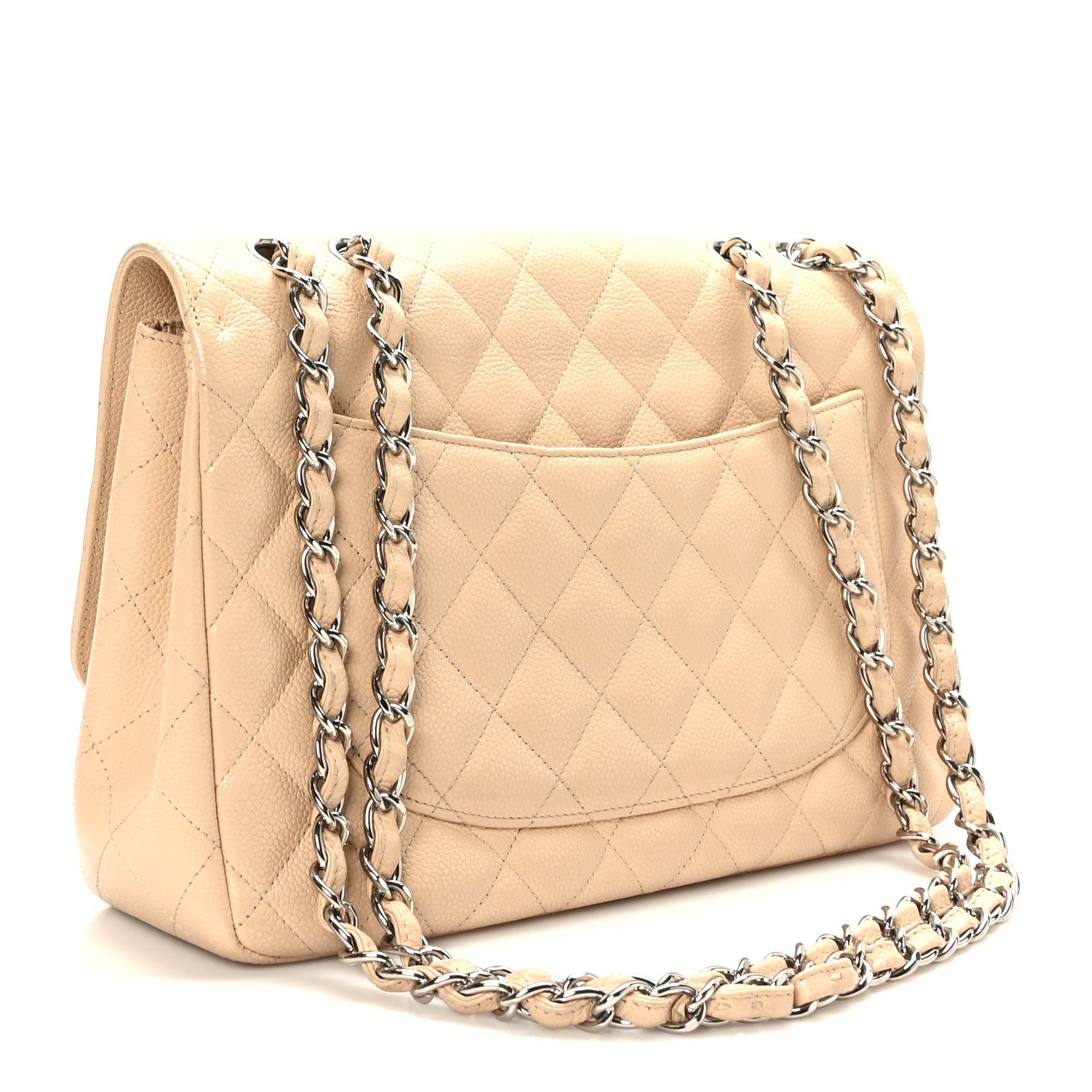 Chanel Caviar Quilted Jumbo Single Flap Beige 3 of 9