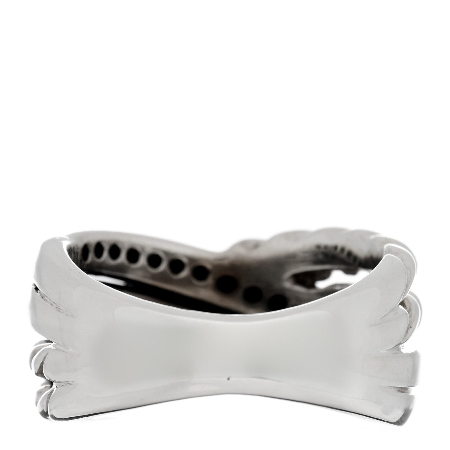 David Yurman Sterling Silver Diamond Black Diamond 11mm Crossover Ring 51 5.75 3 of 4