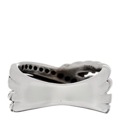 David Yurman Sterling Silver Diamond Black Diamond 11mm Crossover Ring 51 5.75 3 of 4