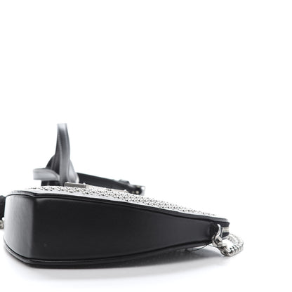 Saint Laurent Calfskin Studded Monogram Heart Shoulder Bag Black 8 of 9