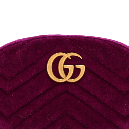 Gucci Velvet Matelasse GG Marmont Belt Bag 85 34 Fuchsia Violet Cyclamen 9 of 11