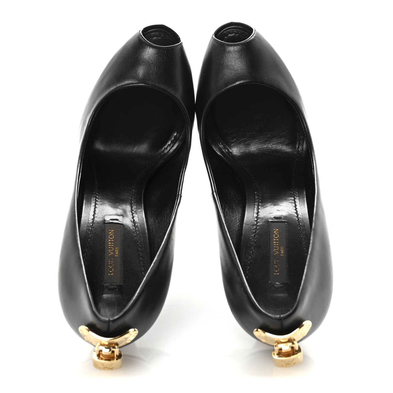 Louis Vuitton Smooth Calfskin Oh Really Peep Toe Pumps 37.5 Black 2 of 9