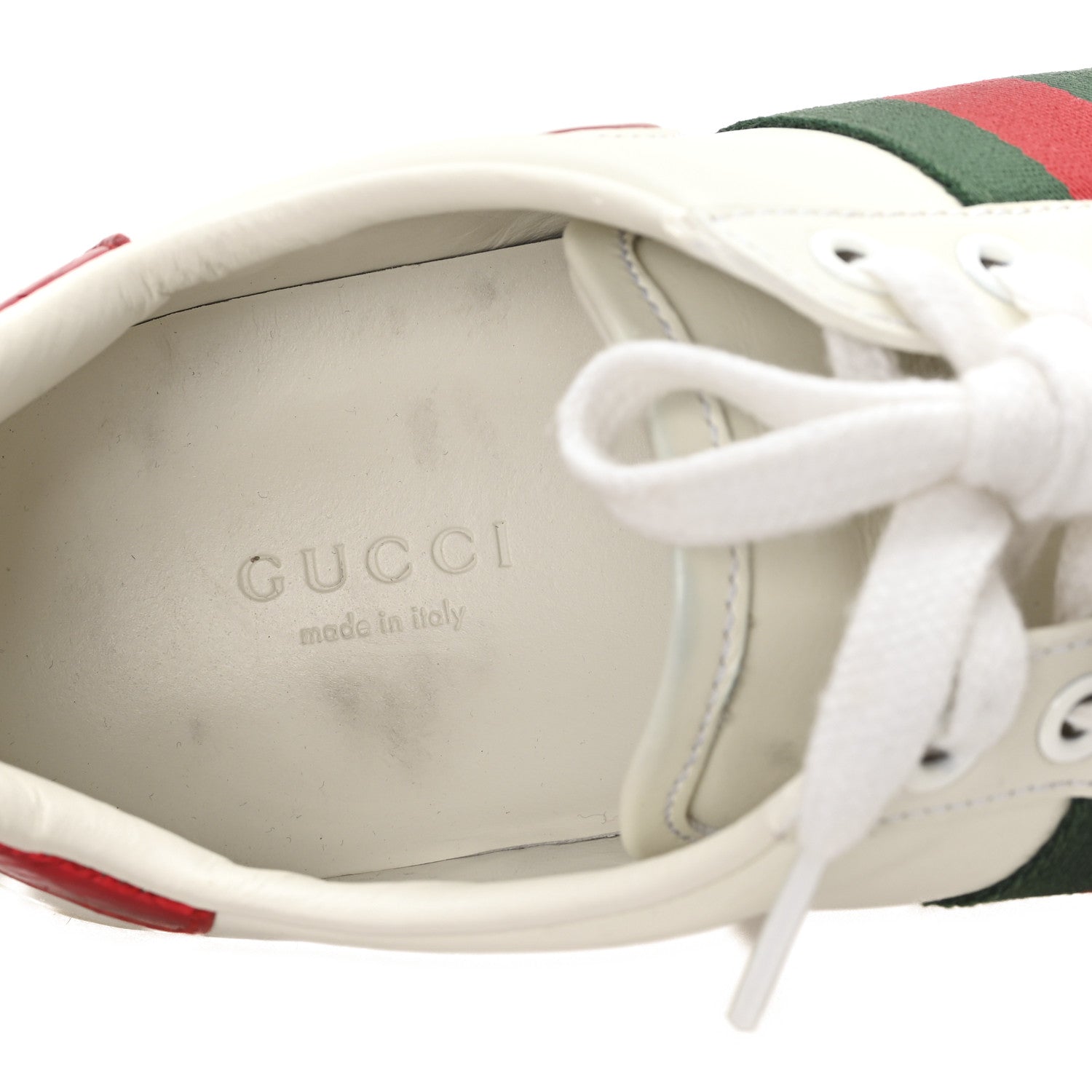 Gucci Calfskin Web Heart Embroidered Womens Ace Sneakers 36 White 8 of 11