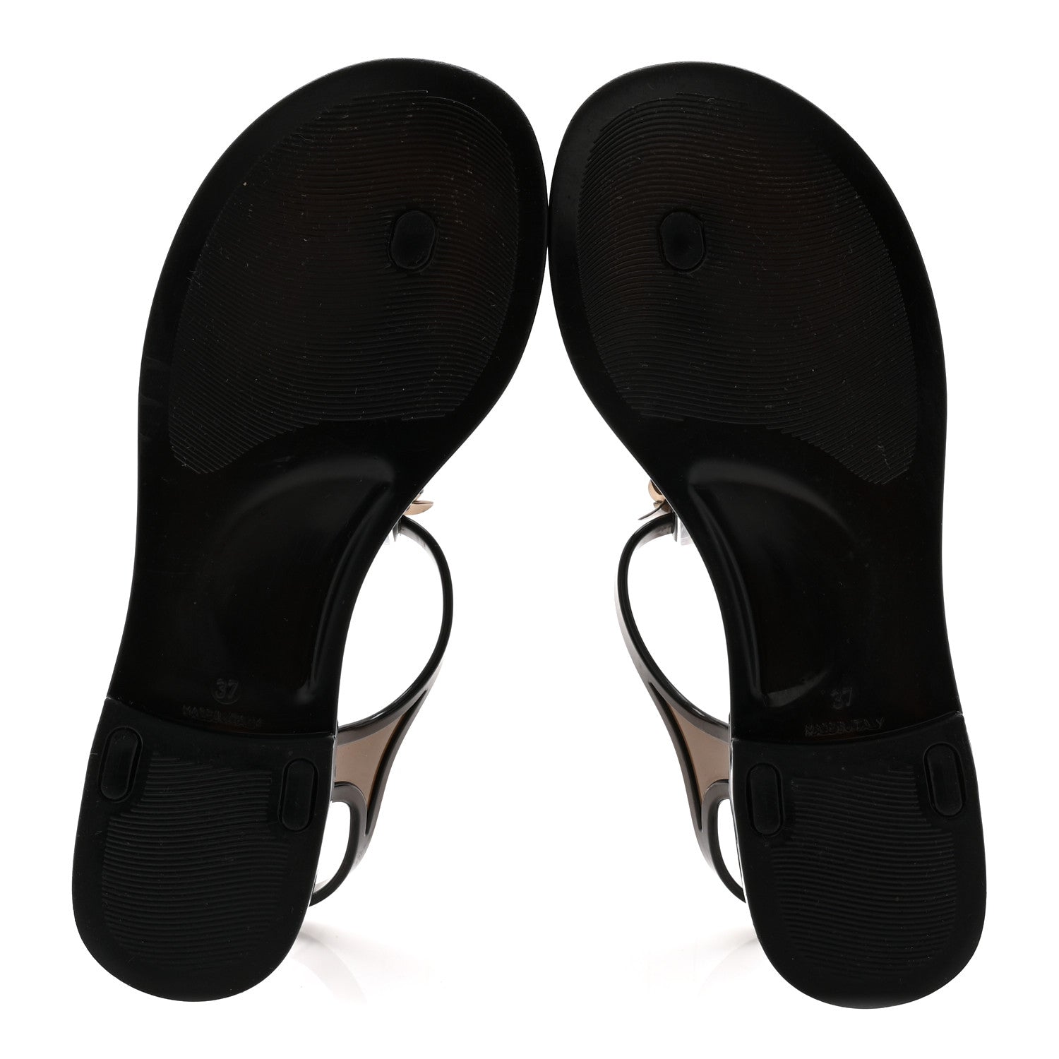 Chanel Jelly Camellia Thong Sandals 37 Black 5 of 7
