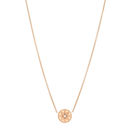 Christian Dior 18K Rose Gold Diamond Pink Opal Rose Des Vents Necklace 1 of 4