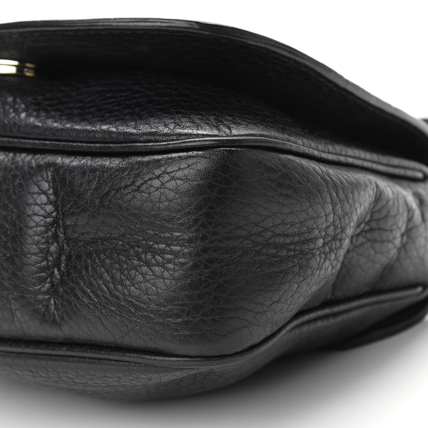 Pebbled Calfskin Small Soho Flap Crossbody Black