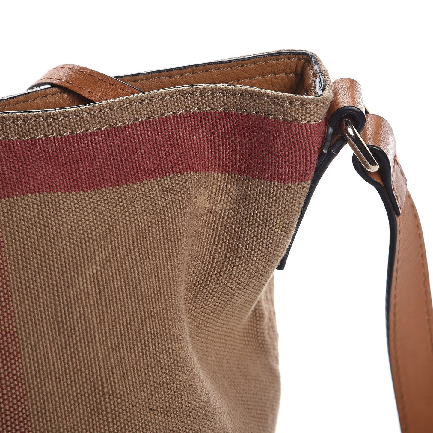 Canvas Mega Check Mini Ashby Tassel Crossbody Saddle Brown