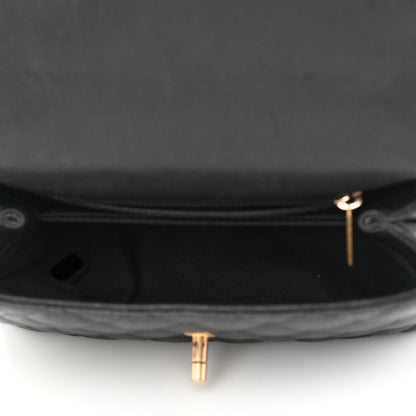 Chanel Caviar Lizard Embossed Quilted Mini Coco Handle Flap Black 8 of 20