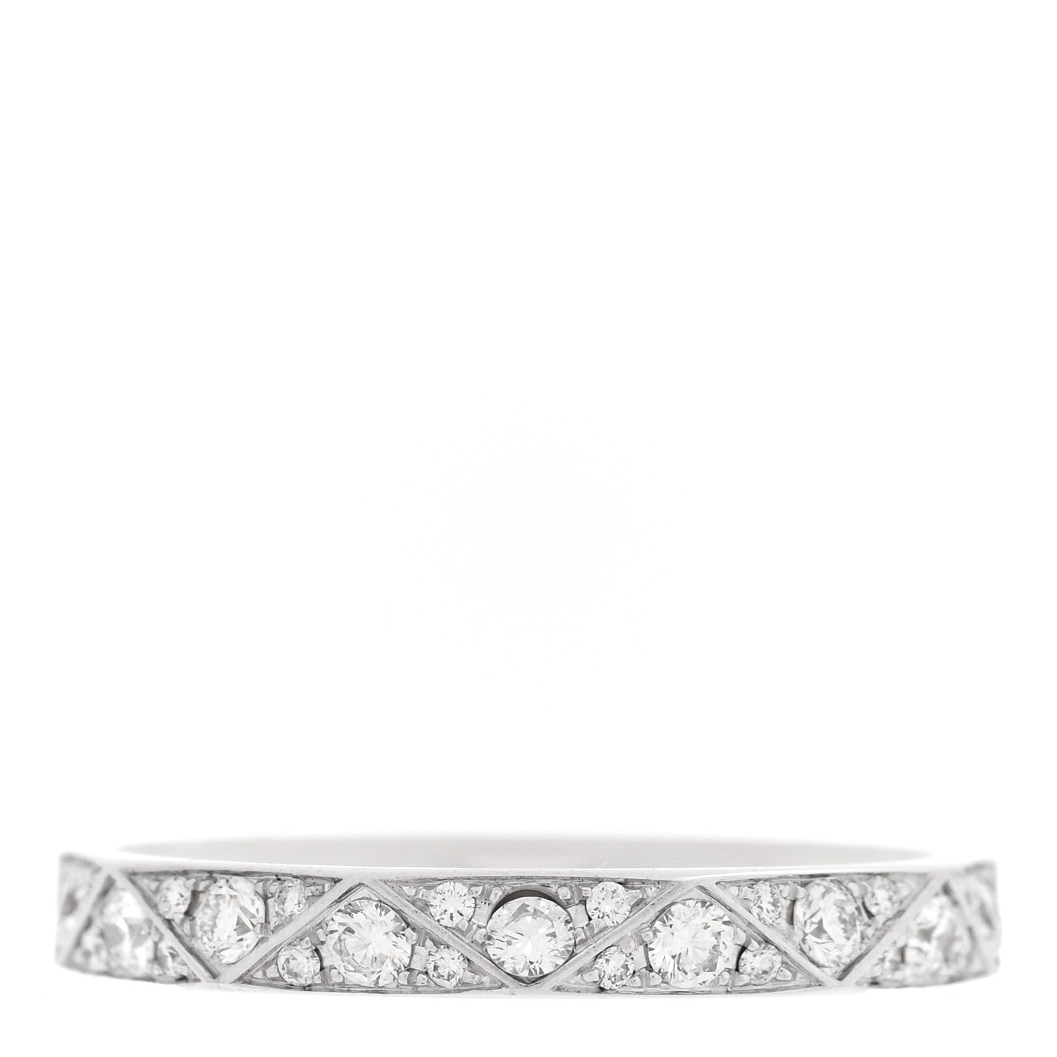 Graff 18K White Gold Diamond Laurence Graff Signature Band Ring 57 7.75 3 of 7