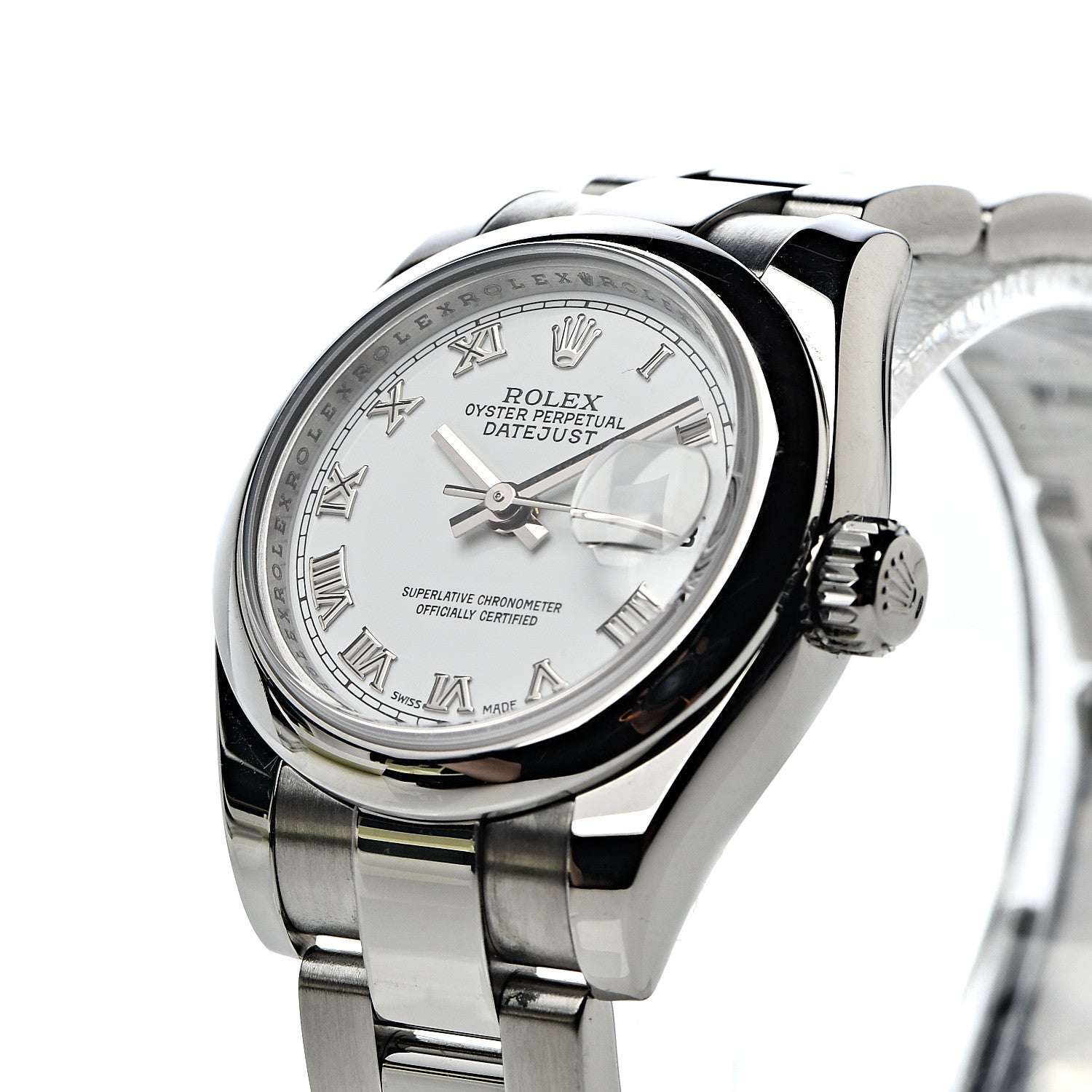 Rolex Stainless Steel 26mm Oyster Perpetual Datejust Watch White Roman 9 of 10