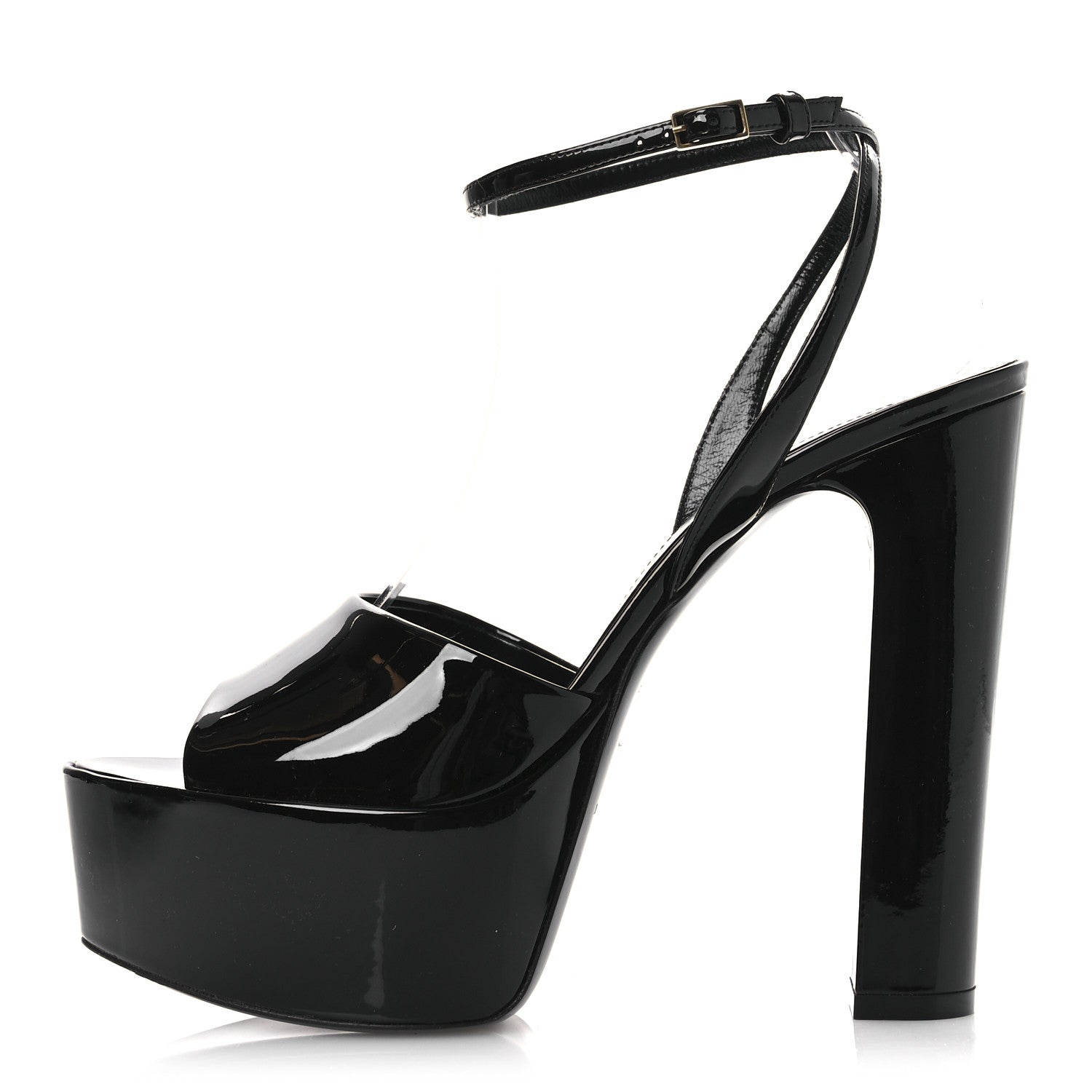 Saint Laurent Patent Jodie 95 Platform Sandals 39.5 Black 1 of 10