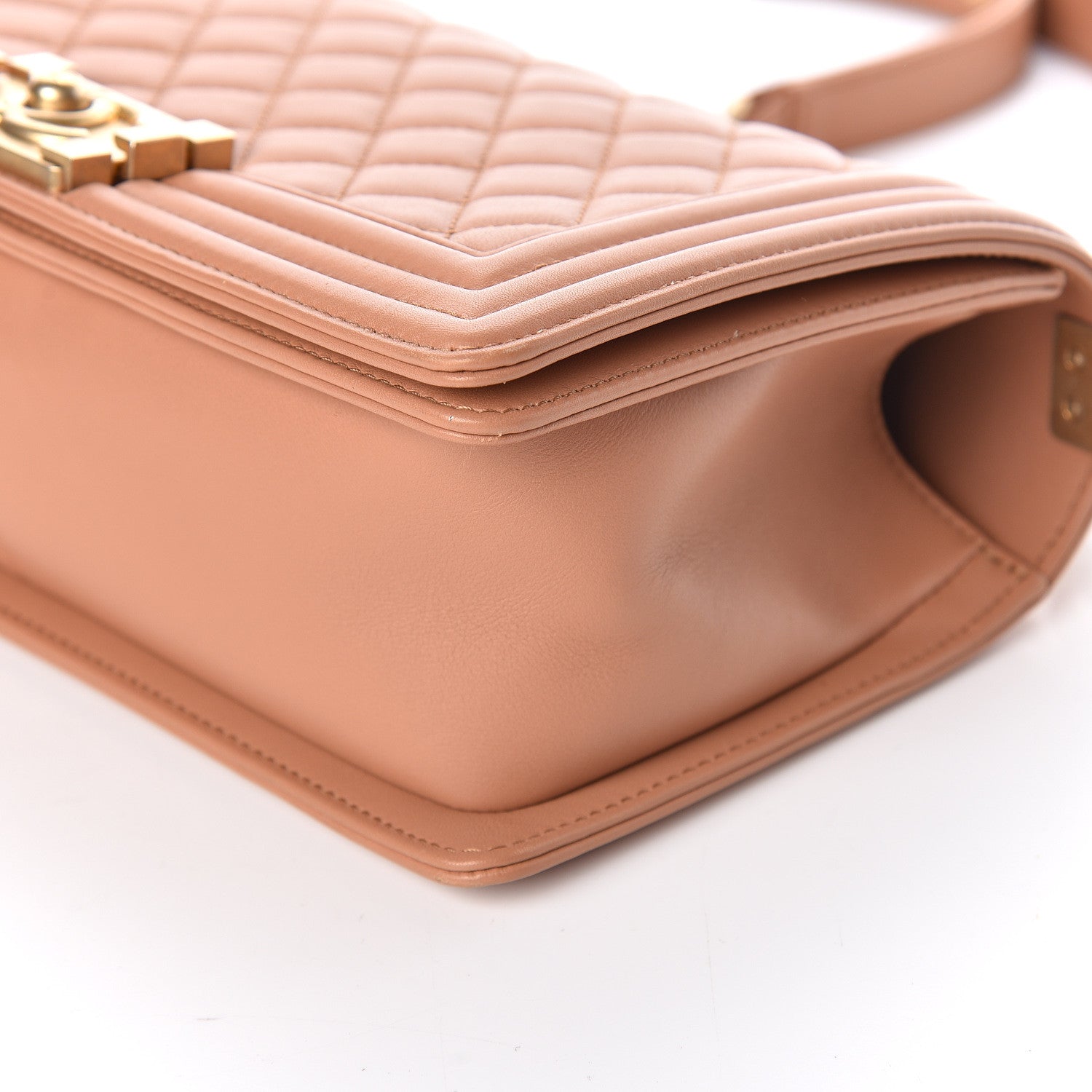 Chanel Lambskin Quilted Medium Boy Flap Dark Beige 6 of 15