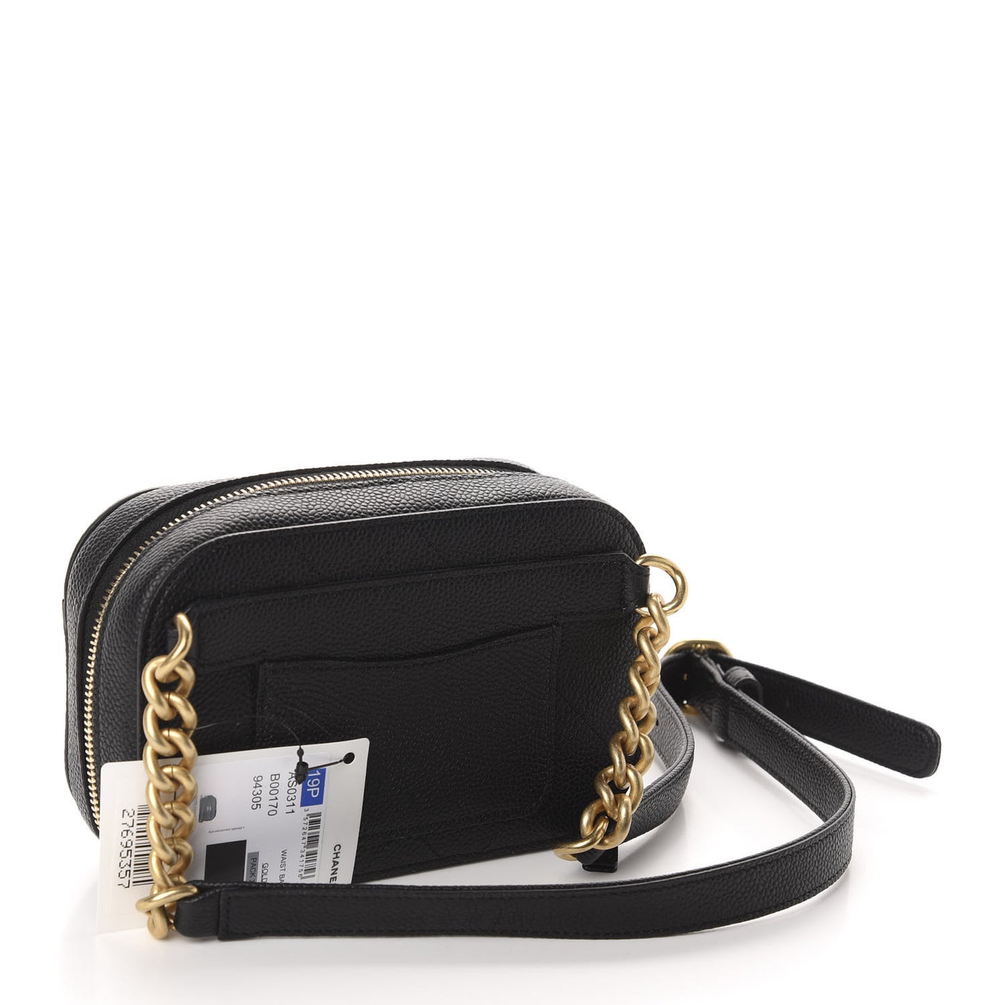 Caviar Quilted Waist Bag Black