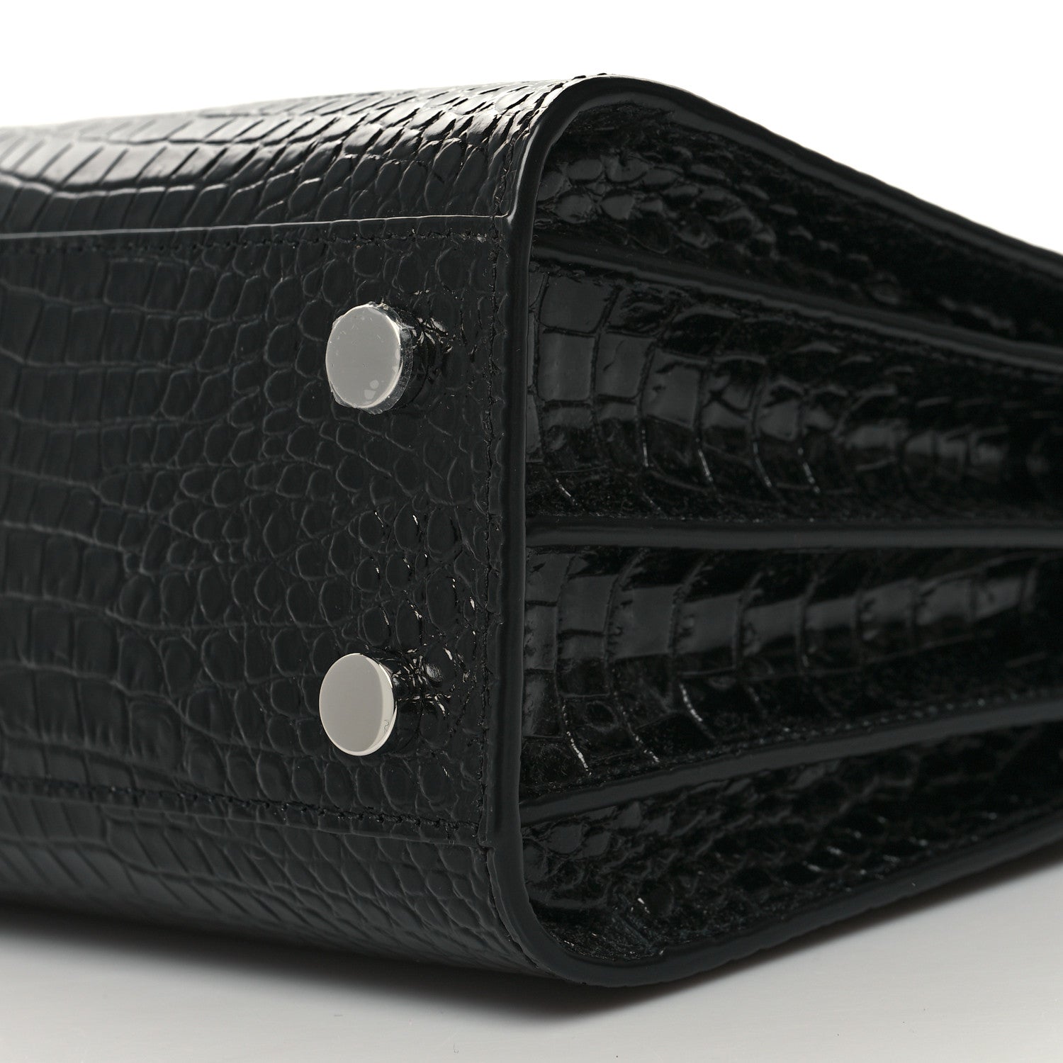 Saint Laurent Calfskin Crocodile Embossed Nano Sac De Jour Black 10 of 10