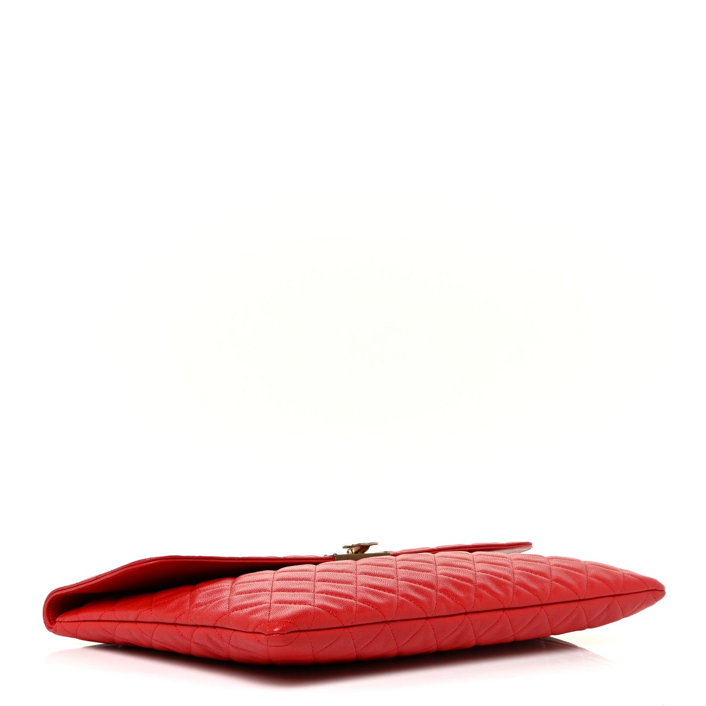 Caviar Quilted Large Golden Class Pouch Red